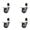 Service Caster 3'' Thermoplastic Rubber Swivel 1-7/8'' Expanding Stem Caster Set Total Lock Brake, 4PK SCC-EXTTL20S314-TPRB-178-4 - alternate 1
